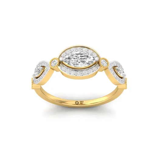 Marquise Diamond Halo Ring