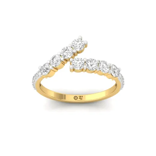 Round Cut Diamond Bypass Ring