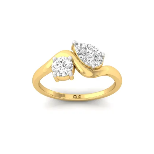 Pear & Round Cut Two Stone Diamond Ring