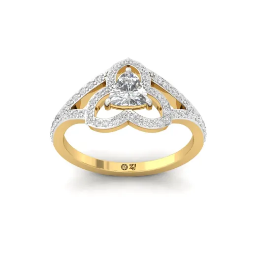 Floral Halo Lab Grown Diamond Engagement Ring