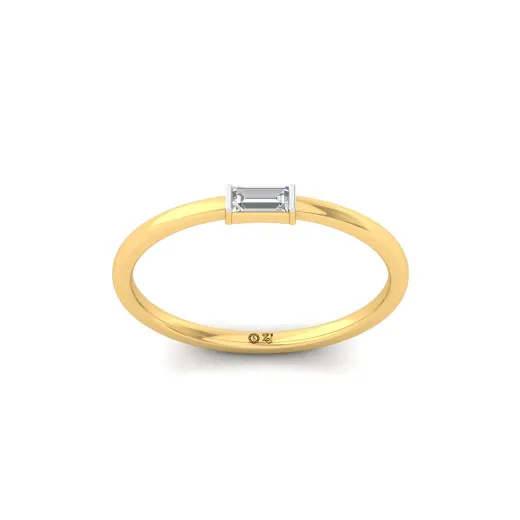 Minimalist Baguette Diamond Solitaire Ring