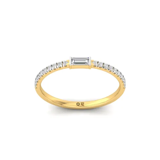 Baguette & Round Diamond Band Ring