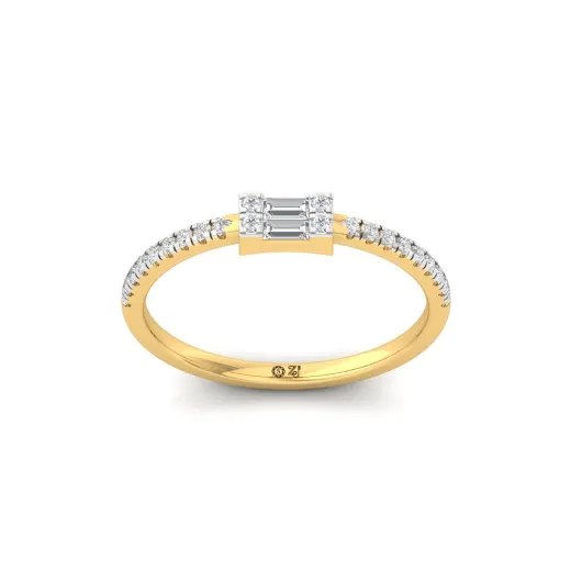 Baguette & Round Diamond Band Ring