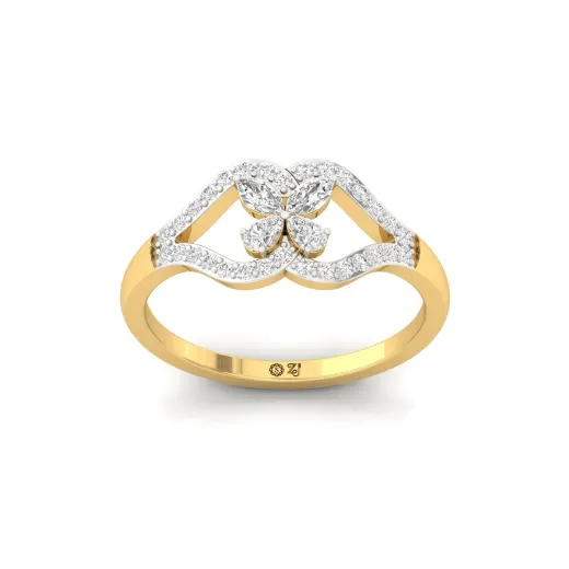 Floral Marquise & Pear Diamond Cluster Ring