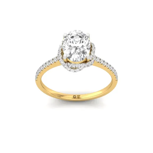 Oval Cut Diamond Halo Engagement Ring