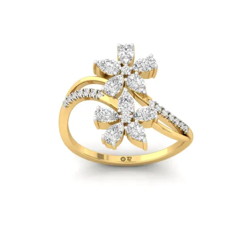 Floral Diamond Statement Ring