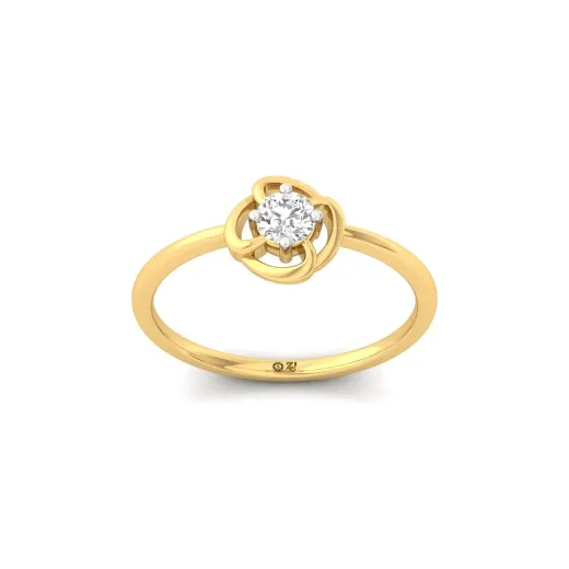 Floral Solitaire Lab Grown Diamond Engagement Ring