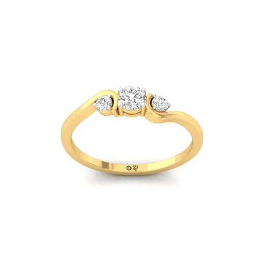 Round Cut Three Stone Diamond Engagement Ring