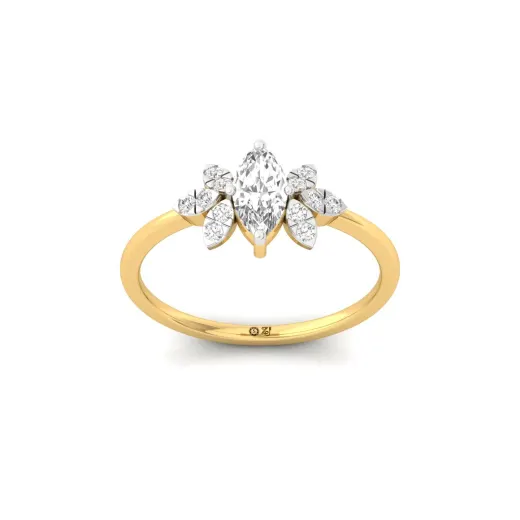 Marquise Cut Diamond Cluster Engagement Ring