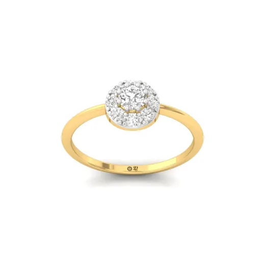 Round Cut Diamond Flower Cluster Engagement Ring