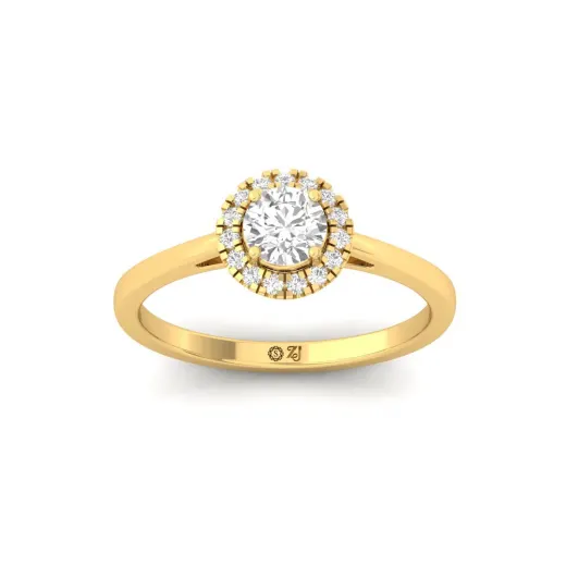 Round Cut Diamond Halo Engagement Ring