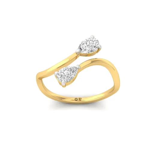 Pear Cut Toi et Moi Diamond Ring