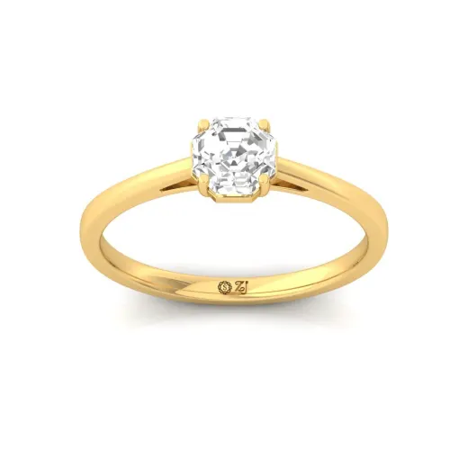 Octagon Cut Diamond Engagement Ring