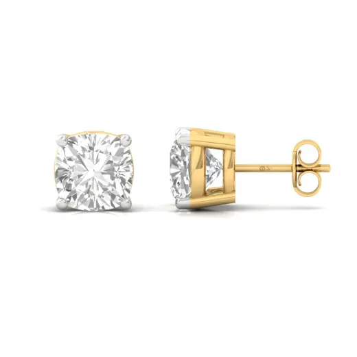 Cushion Cut Diamond Stud Earrings (1 Pair)