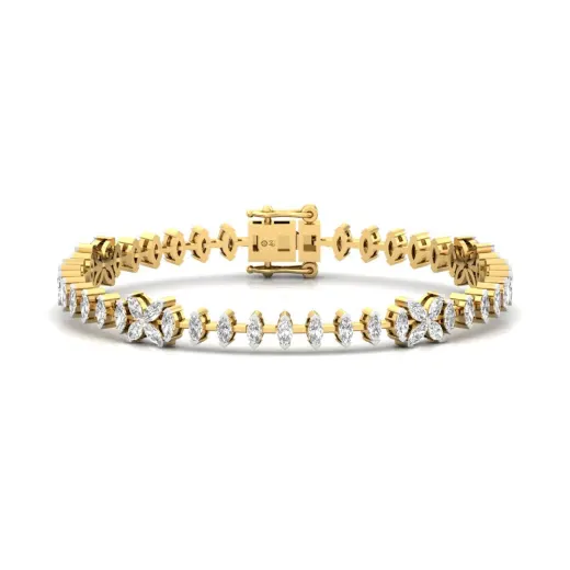 Marquise Cut Diamond Flower Bracelet