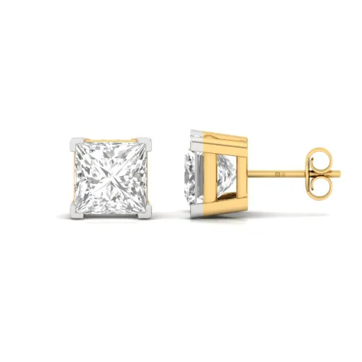 Princess Cut Diamond Stud Earrings (1 Pair)
