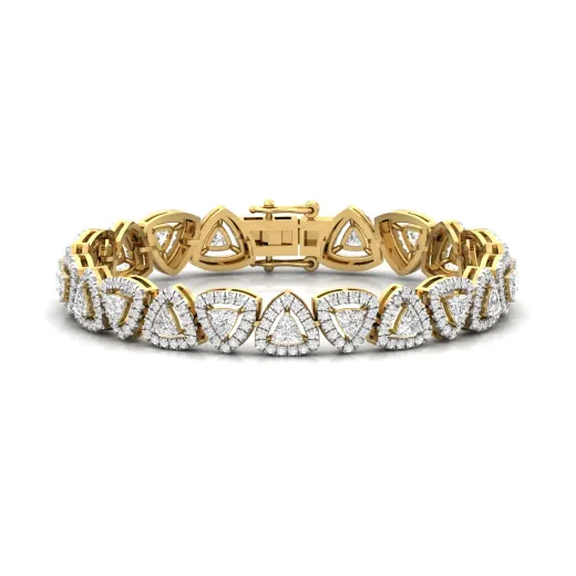 Trillion & Round Diamond Halo Bracelet
