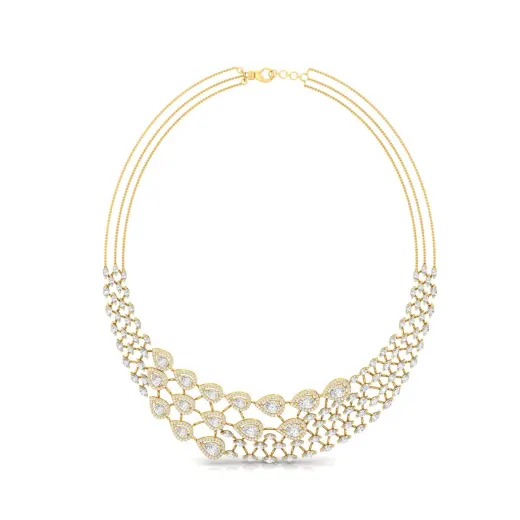 Pear & Marquise Diamond Necklace Set with Earrings