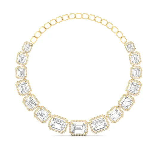 Emerald Cut Diamond Statement Necklace