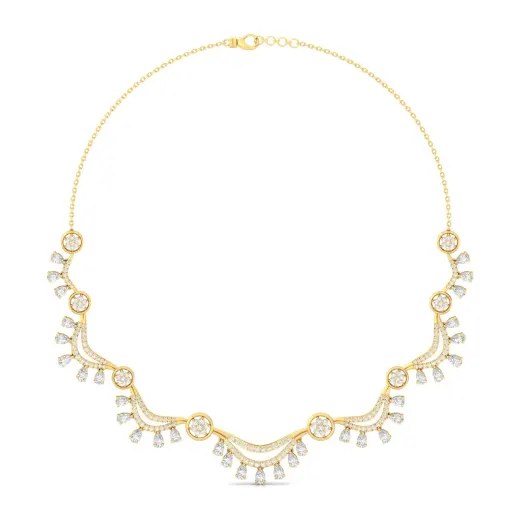 Pear & Round Cut Diamond Statement Necklace
