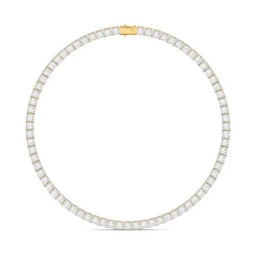 Princess Cut Diamond Tennis Necklace
