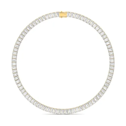 Emerald Cut Diamond Tennis Necklace