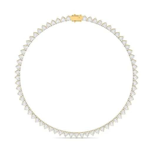 Heart Cut Diamond Tennis Necklace