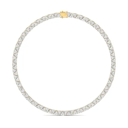Trillion Cut Diamond Tennis Necklace