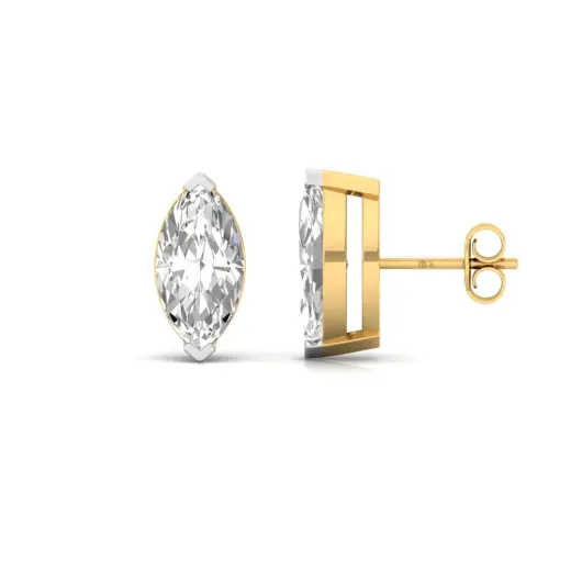 Marquise Cut Diamond Stud Earrings (1 Pair)