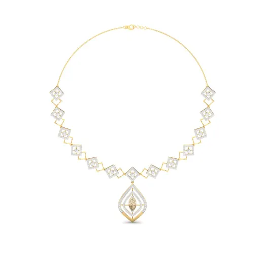 Diamond Necklace with Fancy Marquise Center Stone