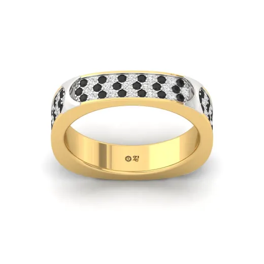 Men’s Black & White Diamond Band Ring