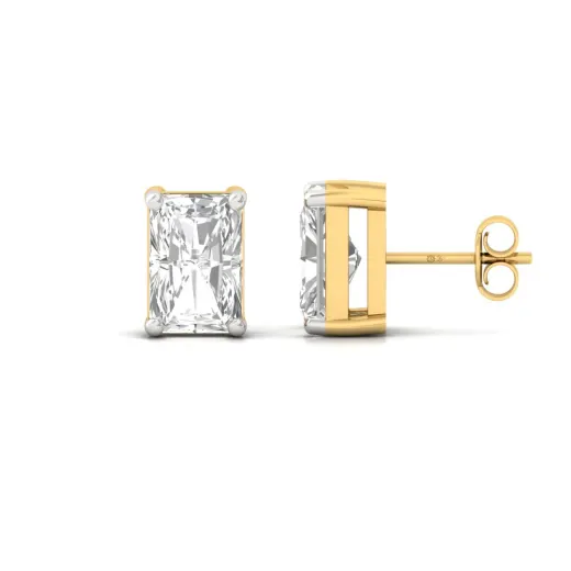 Radiant Cut Diamond Stud Earrings (1 Pair)