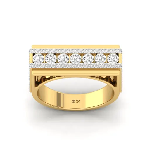 Round Cut Diamond Men’s Bold Statement Ring