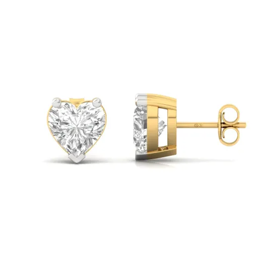 Heart Cut Diamond Stud Earrings (1 Pair)