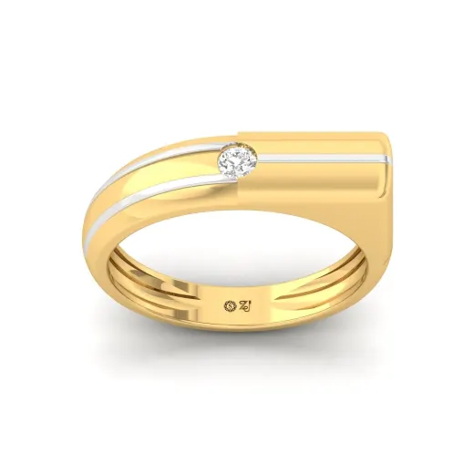 Round Cut Diamond Men’s Matte Finish Band Ring