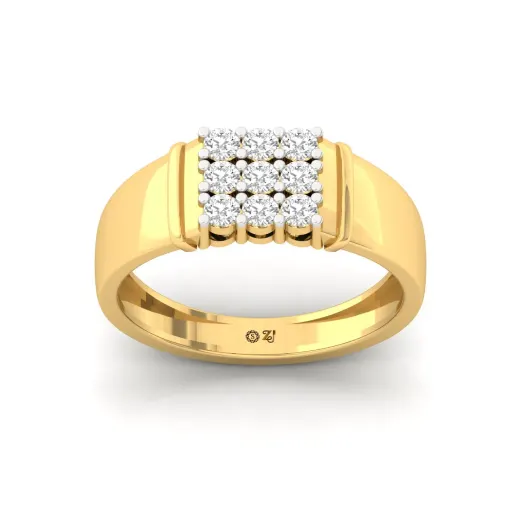 Round Cut Diamond Men’s Cluster Ring