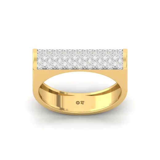 Round Cut Diamond Men’s Wide Pavé Band Ring