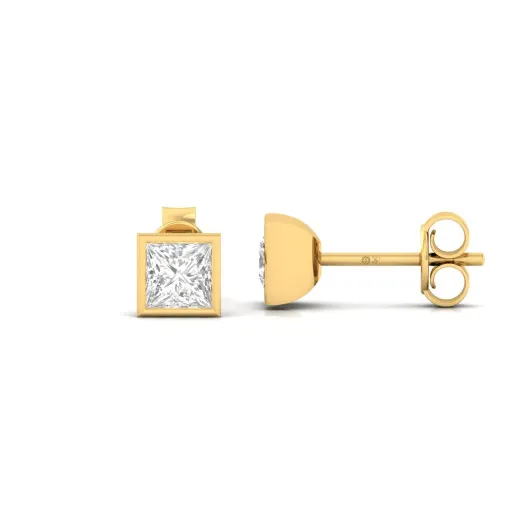 Princess Cut Diamond Stud Earrings (1 Pair)