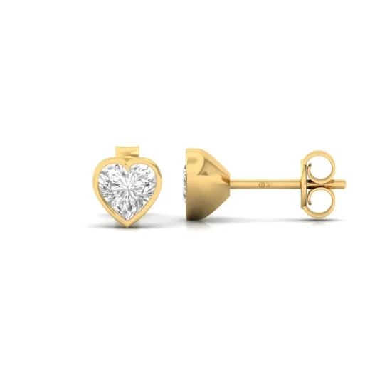 Heart Shape Diamond Stud Earrings (1 Pair)