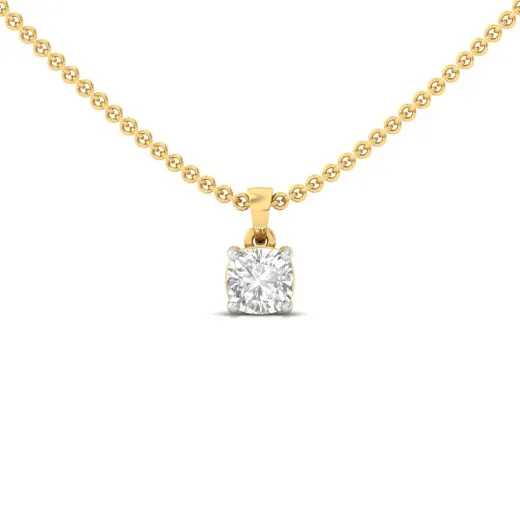 Cushion Cut Diamond Solitaire Pendant (Without Chain)