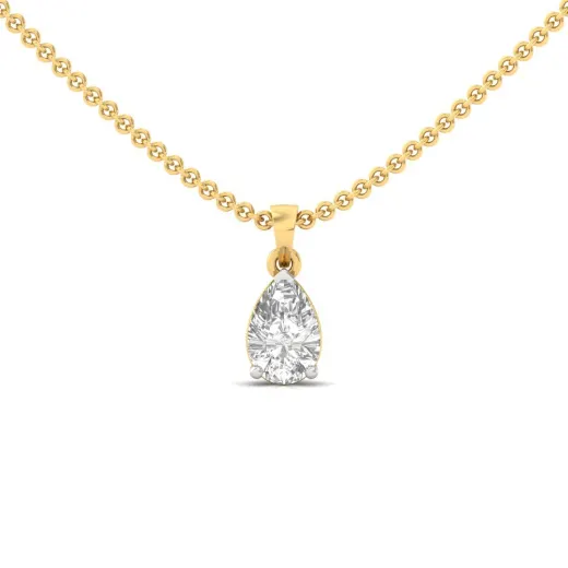 Pear Cut Diamond Solitaire Pendant (Without Chain)