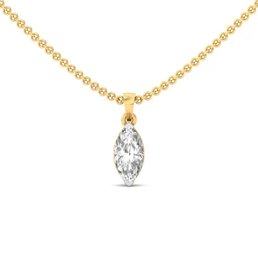 Marquise Cut Diamond Solitaire Pendant (Without Chain)