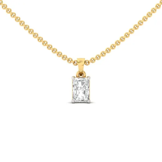 Radiant Cut Diamond Solitaire Pendant (Without Chain)