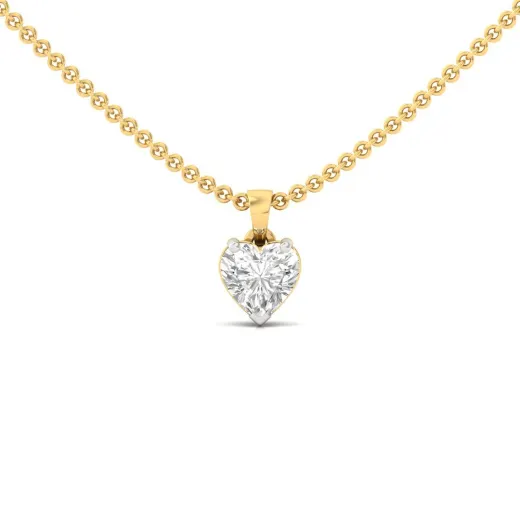 Heart Cut Diamond Solitaire Pendant (Without Chain)