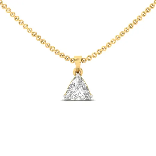 Trillion Cut Diamond Solitaire Pendant (Without Chain)
