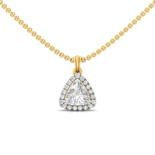 Trillion Cut Diamond Halo Pendant (Without Chain)