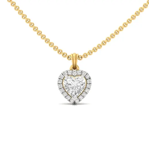 Heart Cut Diamond Halo Pendant (Without Chain)