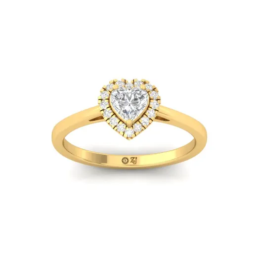 Heart Cut Diamond Halo Engagement Ring