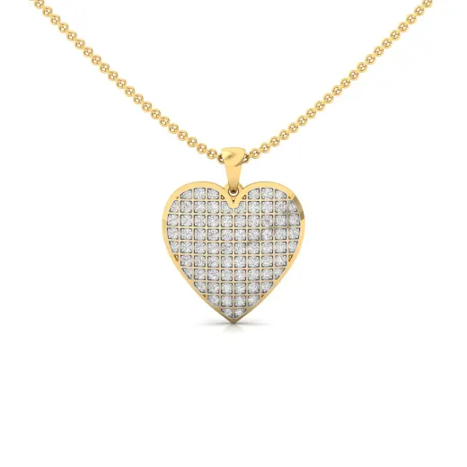 Round Diamond Heart Pendant
