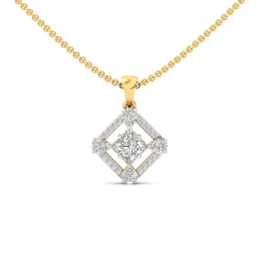 Princess & Pear Diamond Pendant